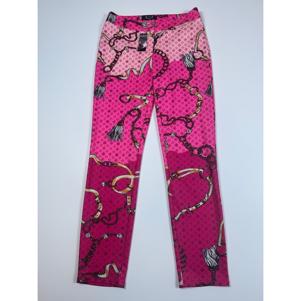 A.Z.I New York Pink Ombre Scarf Print Dolly Palazzo Slim Pants Womens Size 6 NWT
